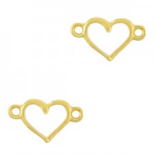 DQ Metal connector Heart 14x8mm Gold